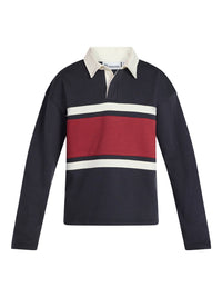 No Boundaries Rugby Fleece Polo Shirt with Long Sleeves, Men's XS-5XL