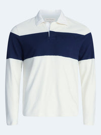 Free Assembly Men's Striped Cotton Rugby Shirt with Long Sleeves, Sizes S-3XL