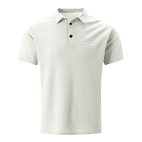 VgaVtl Men's Polo Shirt Summer Workout Short Sleeve Clothing for Men White Plain Leisure Button Breathable Shirts