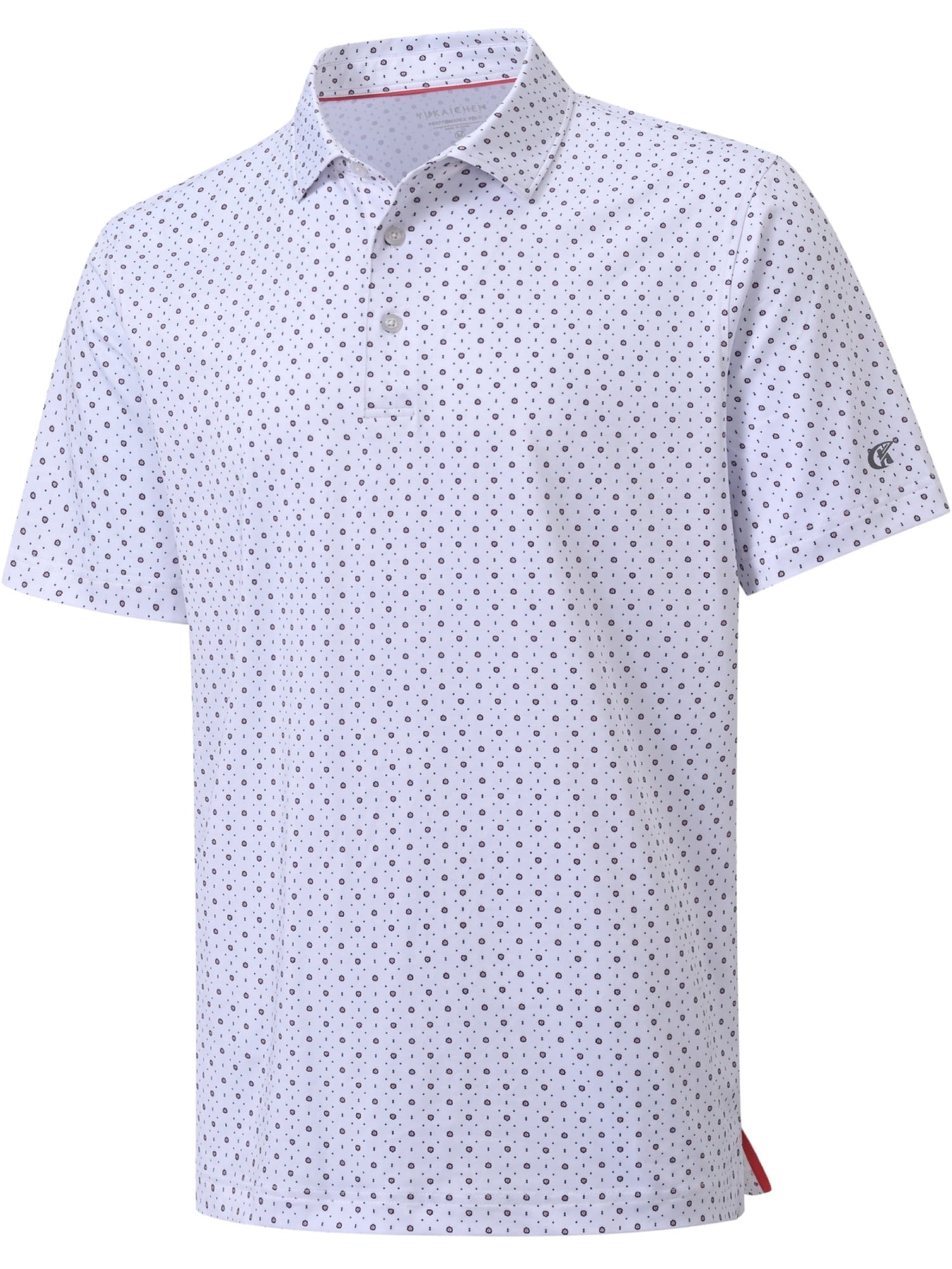 Xidunhg Men's Performance Golf Polo Shirt, Printed Short Sleeve, Dry Fit & Moisture Wicking, UPF 40+ 4-Way Stretch