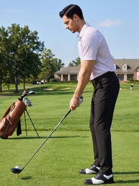 Xidunhg Men's Performance Golf Polo Shirt, Printed Short Sleeve, Dry Fit & Moisture Wicking, UPF 40+ 4-Way Stretch