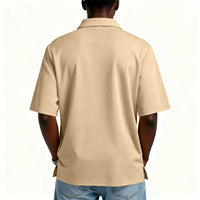 Men’s Short Sleeve Polo Shirt, Midweight Men's Shirt Khaki L