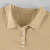 Men’s Short Sleeve Polo Shirt, Midweight Men's Shirt Khaki L