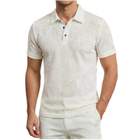 VgaVtl Men's Polo Shirt Summer Workout Short Sleeve Clothing for Men White Plain Leisure Button Breathable Shirts